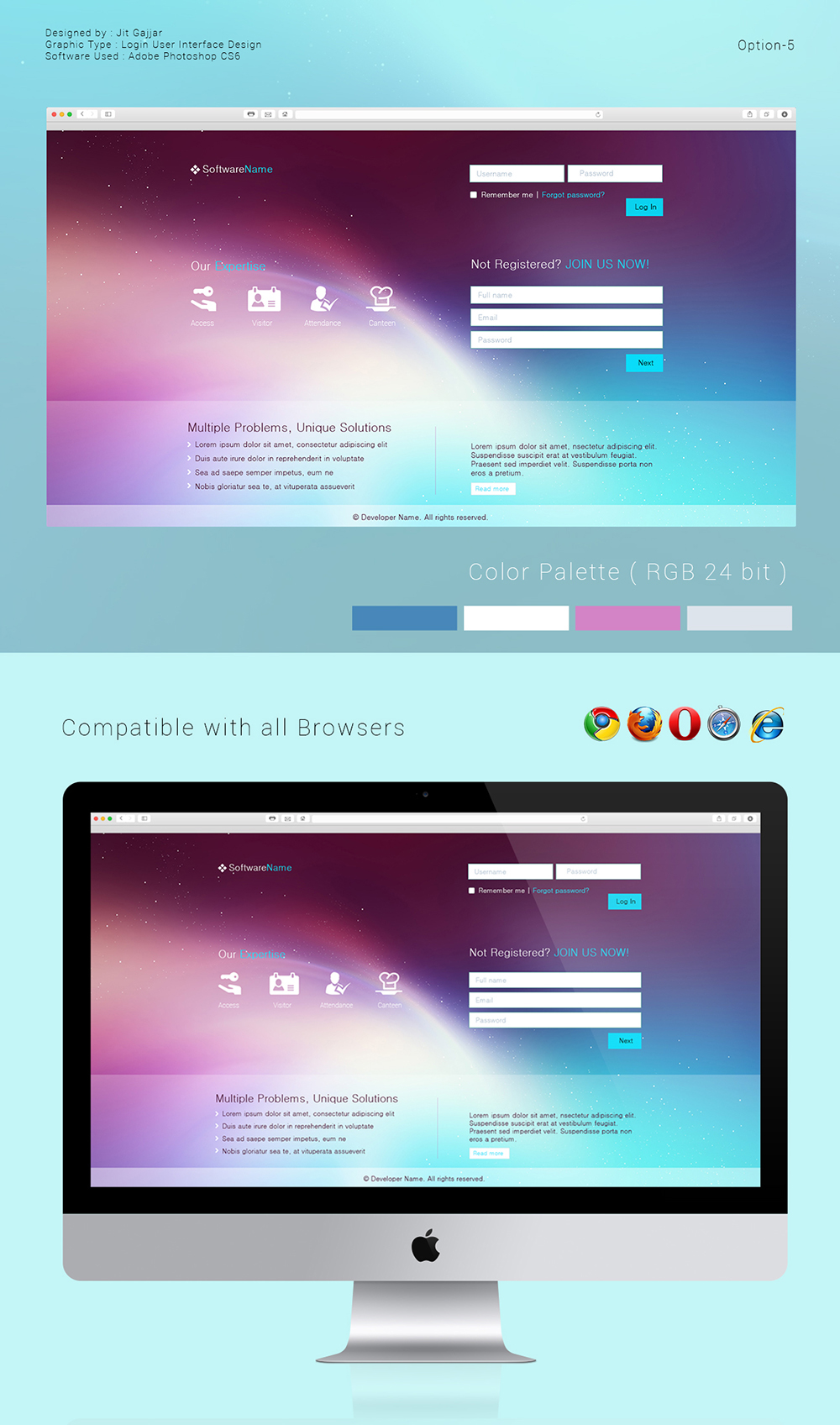 Login User Interface Design  Options on Behance