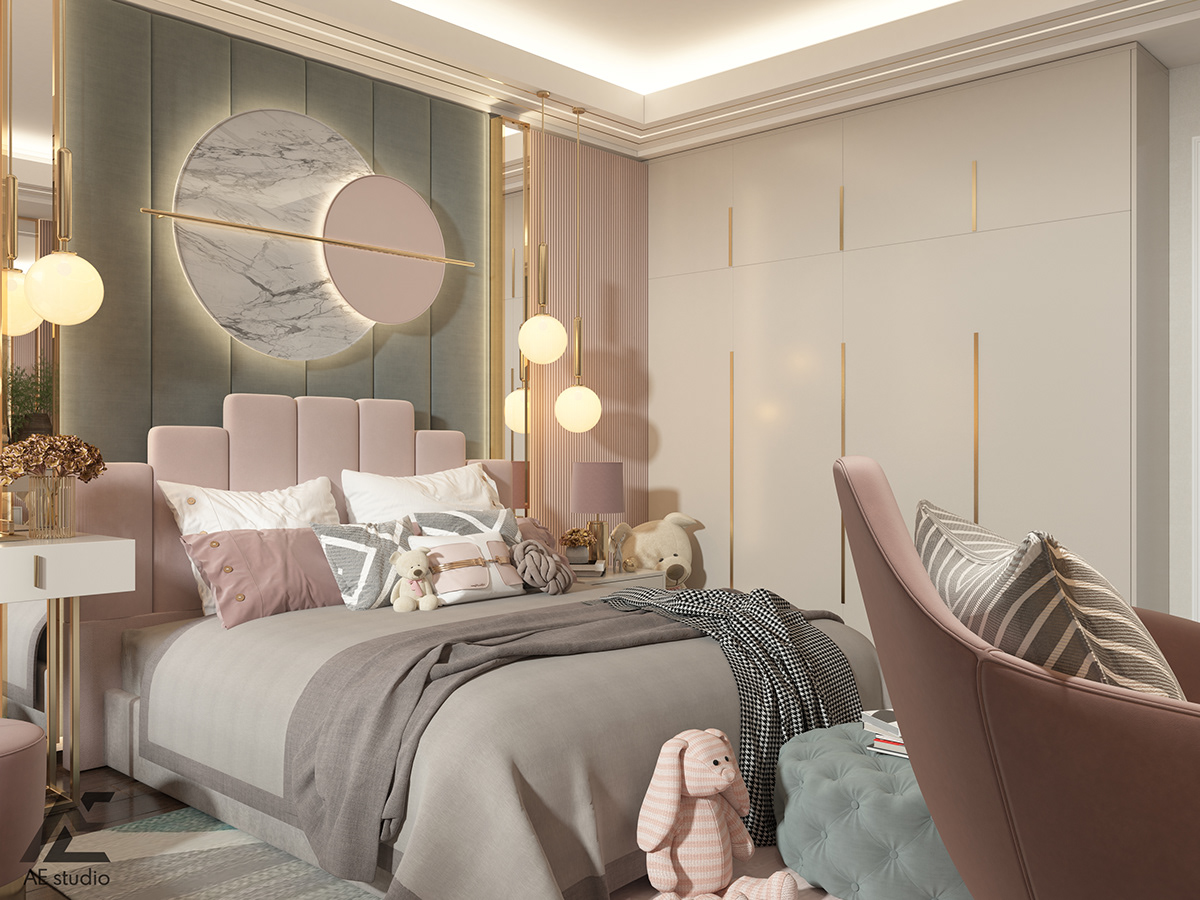 3ds max AutoCAD details interior design  modeling photoshop pink rendering architecture bathroom design bedroom design design designer furniture girly room home design luxury room Modern Design plans private house vray