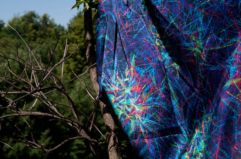 Metaphysics pattern scarf kerchief structure fabric print abstraction design textile graphic gouache acrylic ornament