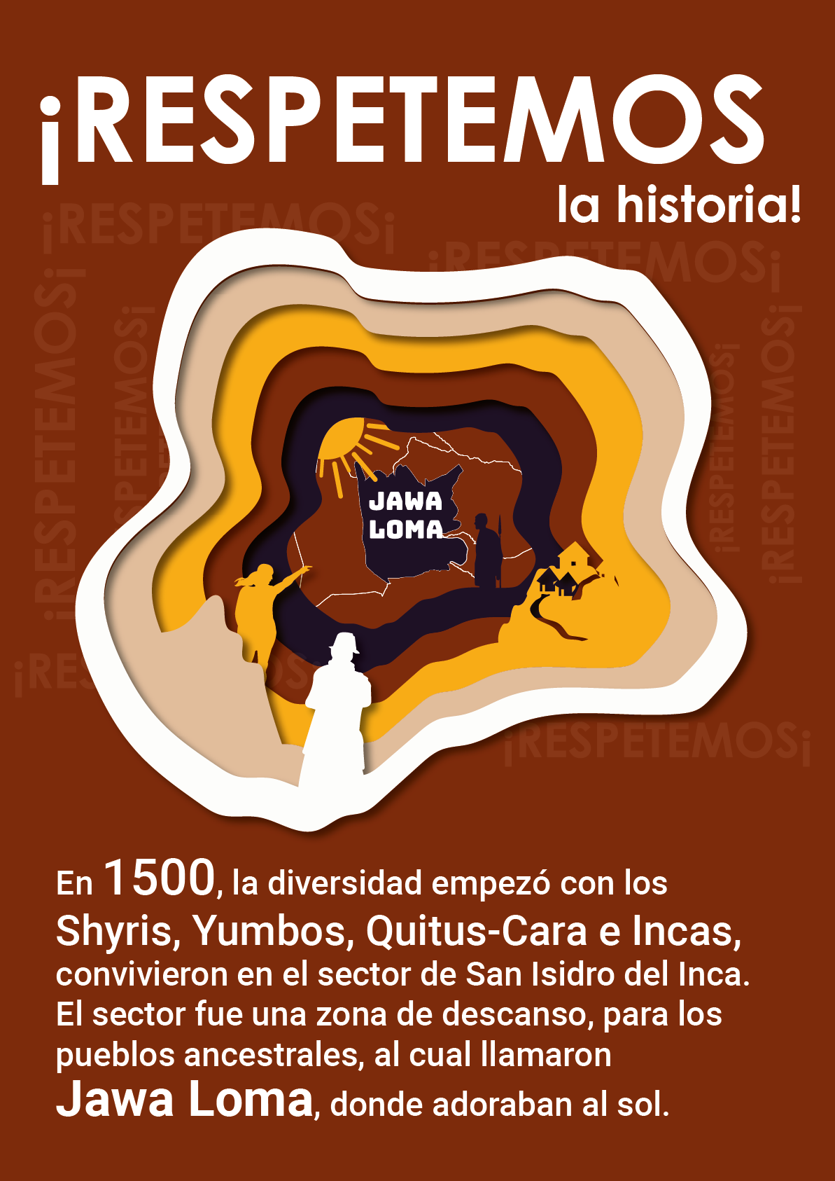 Diversity ETNICO etnic inca equidad papercut paperart cartel Barrios quito ecuador