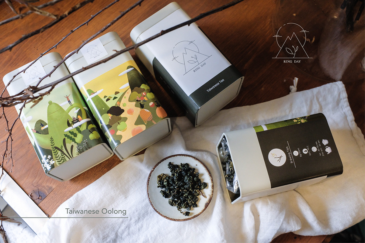 ILLUSTRATION  oolong package Procreate taiwan tea