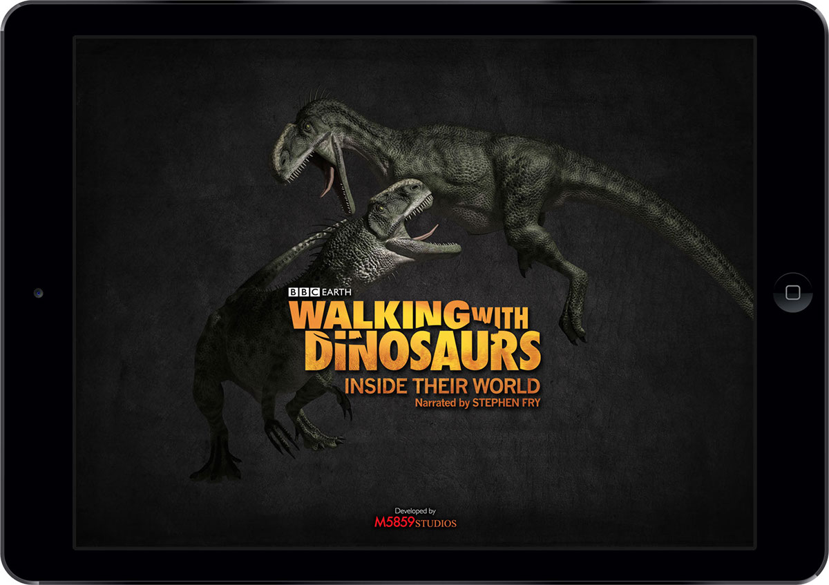 BBC Walking with Dinosaurs app iPad iphone mobile stephen fry dinosaurs Encyclopedia graphics itunes apple UI app store