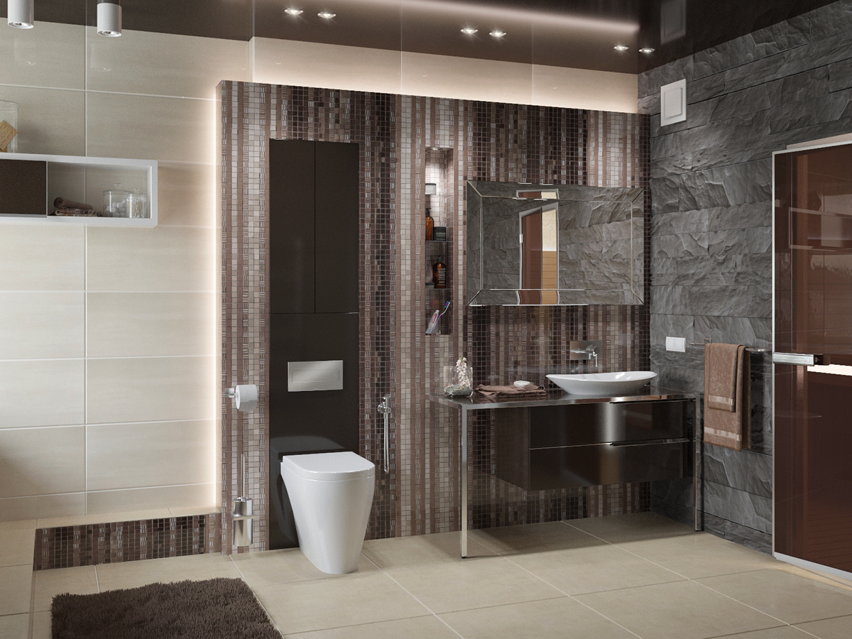 bathroom corona coronarenderer design visualization 3d max 3D Rendering