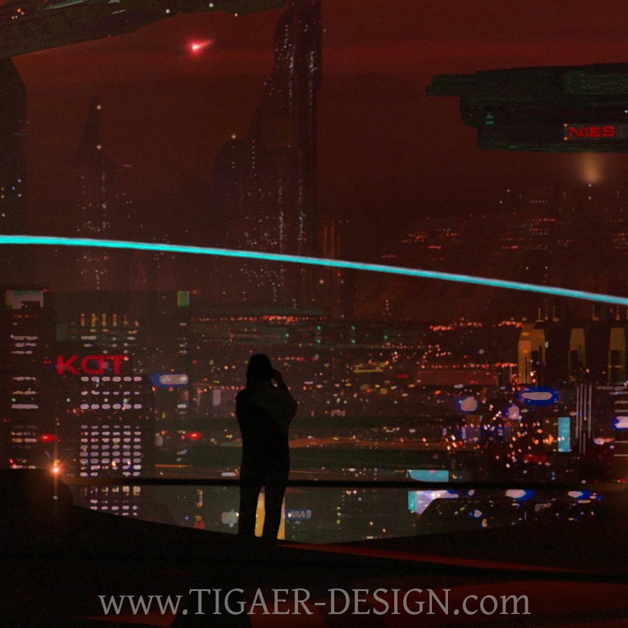 concept art painting   Scifi design industrial city Dystopia environment dark