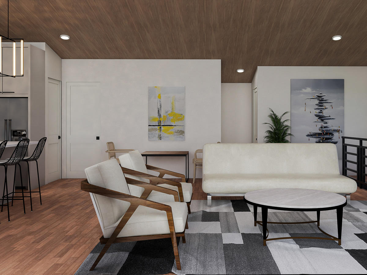 3D architecture archviz house interior design  living room modern Render visualization vray