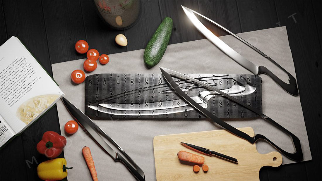 knife knifes modular Titanium modeling Render photorealistic blender