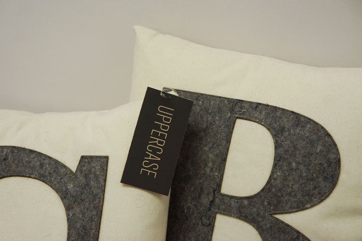 pillow throw pillow decor type letters felt industrial canvas grey beige