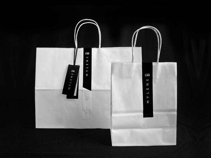 Fashion Designer hang tag Shopping shopping bag texture spot varnish black and white business card clothes boutique store
