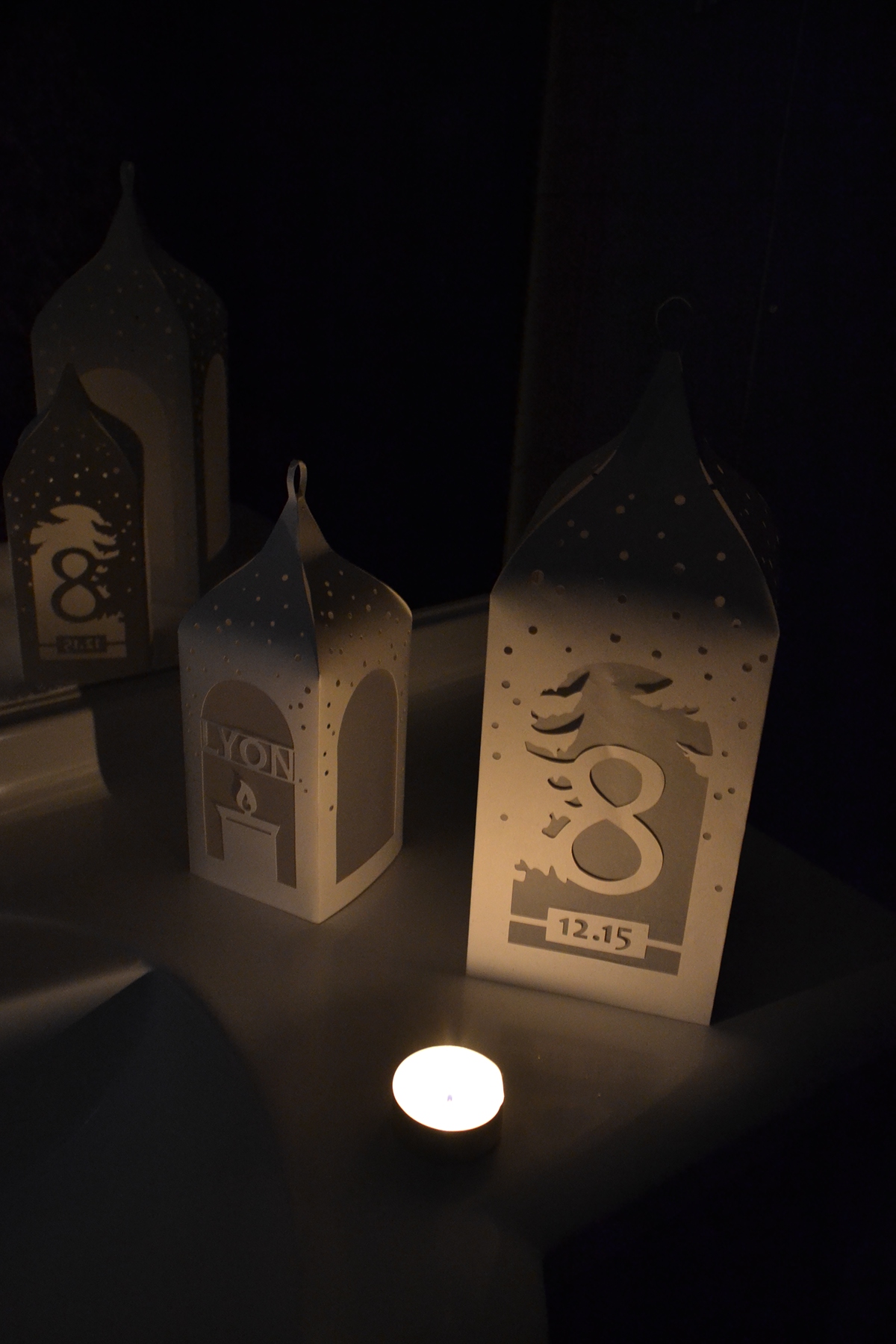 lantern paper design candle lyon papercut fire photo papierdécoupé lumignon