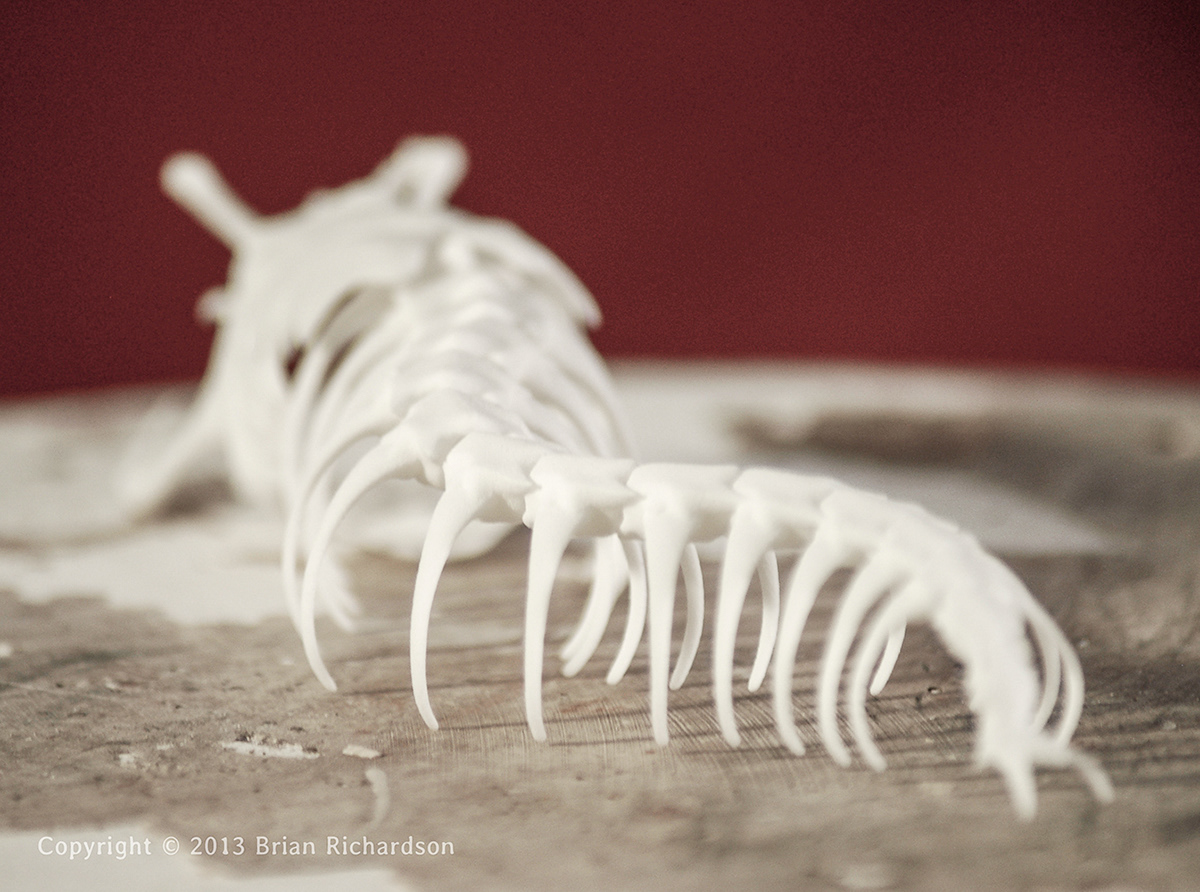 Mythic Articulations worm mongolian death skeleton taxidermy cryptit 3d printed