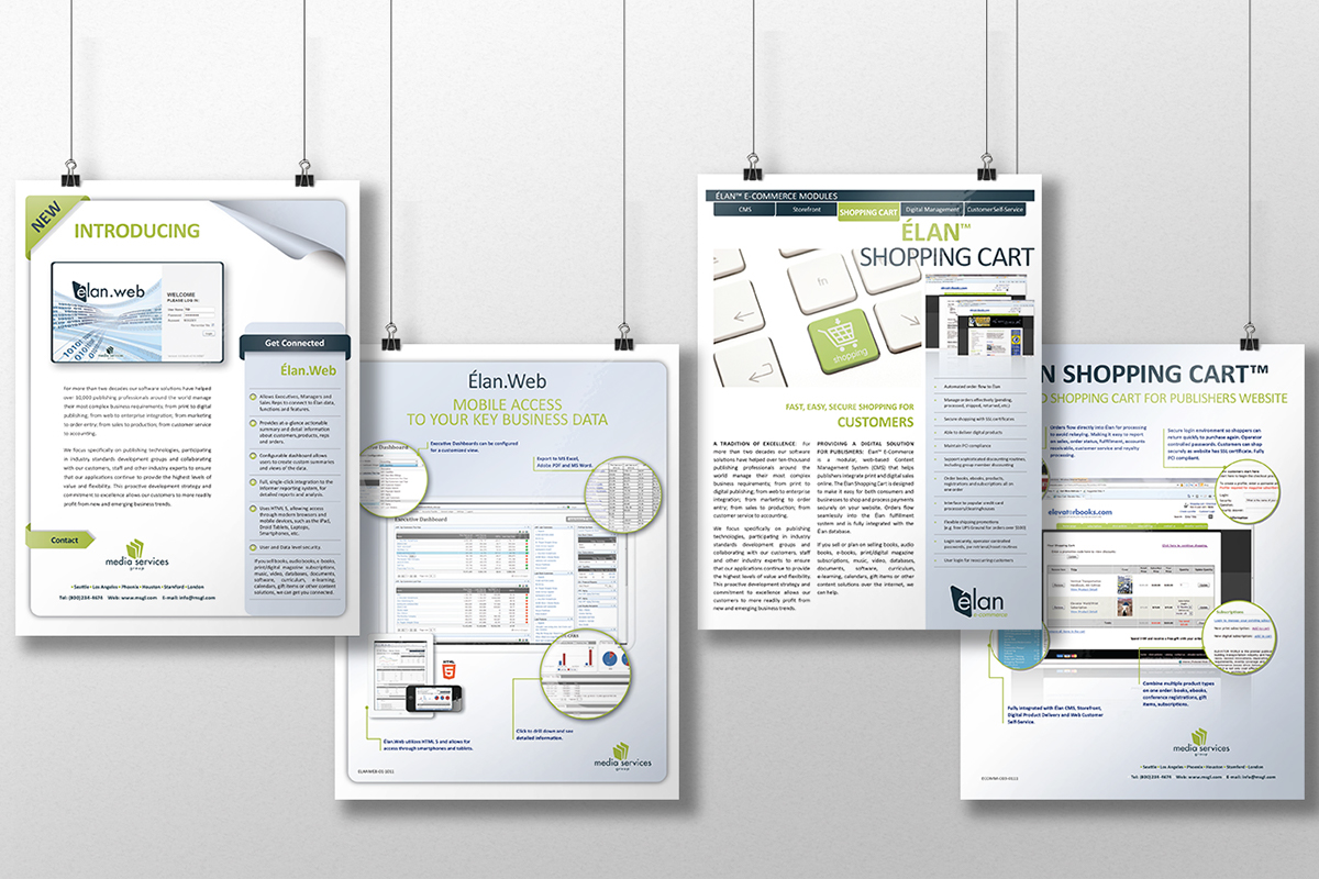 banners postcards floor plans product sheets agendas Email Blasts