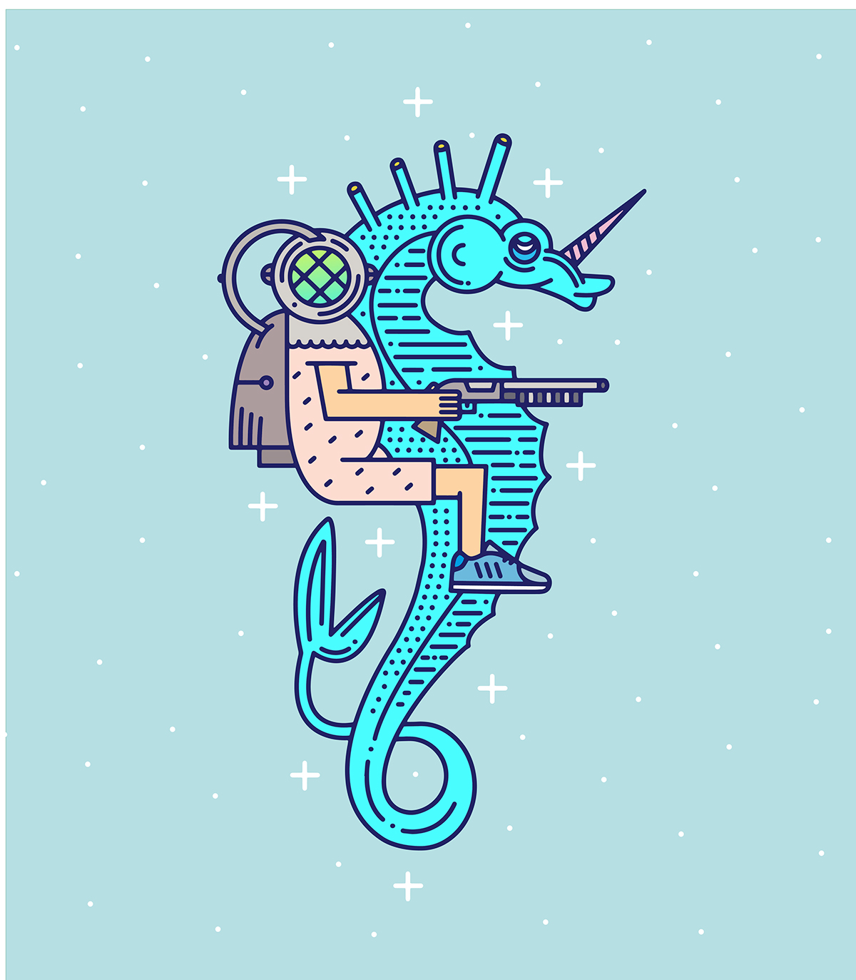 Icon patch Weapon Character action bronson sea horse clipart rat patches Clothing