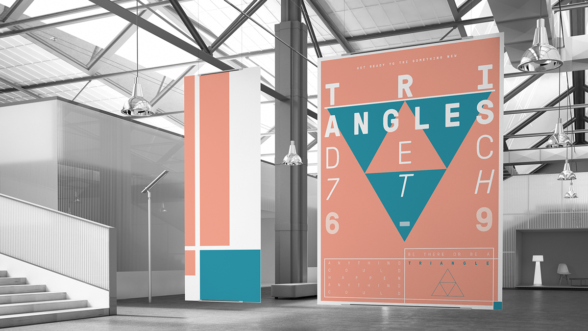 Triangles triangle geometry modern poster design exhibit Event Gala museum fancy