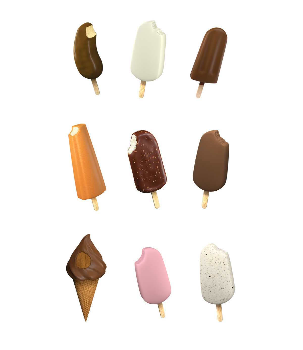ice cream 3D vray popsicle