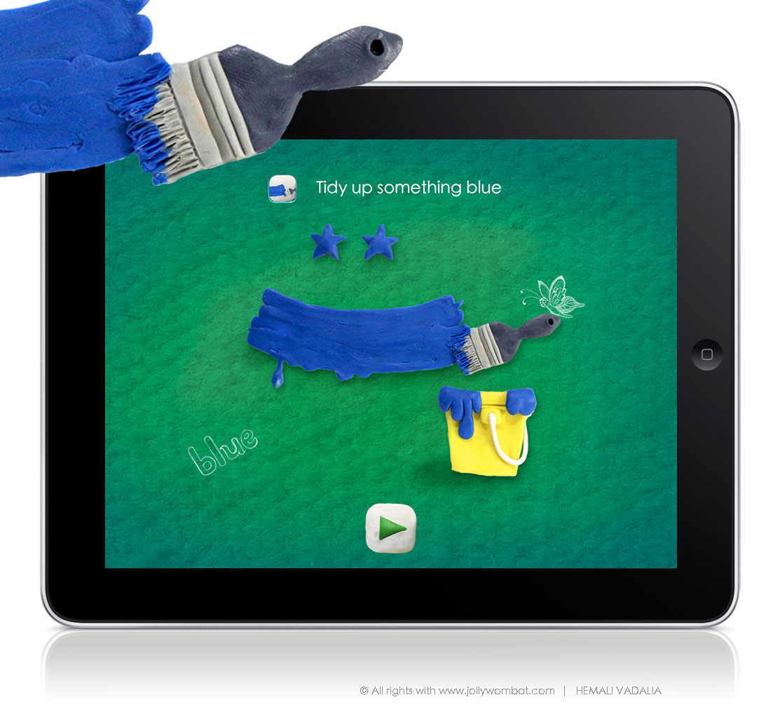 clay  Illustration  ipad app clay illustration children's iPad game  Tidy up
