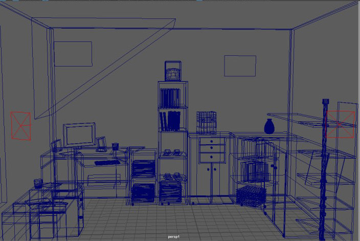 indoor interior design  architecture Maya 3d modeling