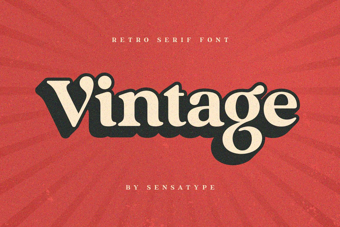 bold vintage Retro old shadow extrude outline Bonus Label Fun