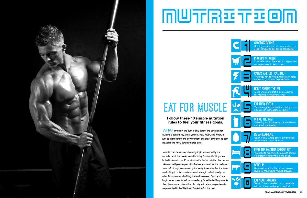 Rebrand magazine train Steve Cook spreads cover Magazine Cover fitness lifting athlete training book logo type print