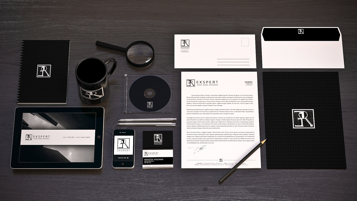 expert poland białystok Black&white black White logo identity Interior elegant