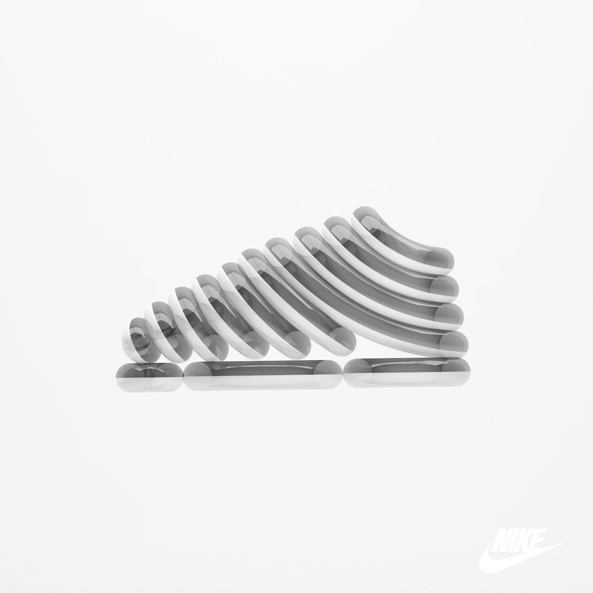 Nike shoes graphism Cinema brand Fun joy 3D