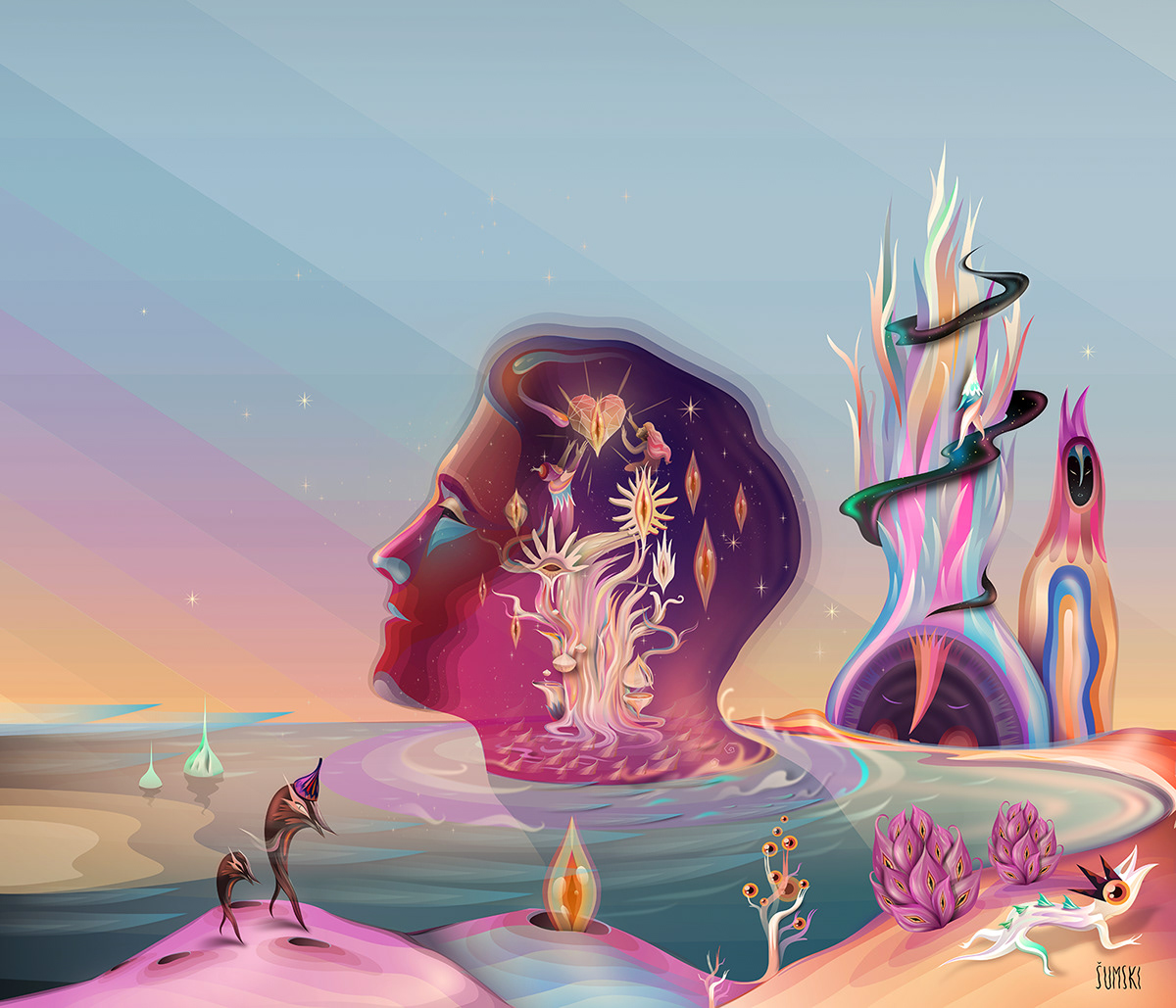 art contemporary design digital ILLUSTRATION  music psychedelic