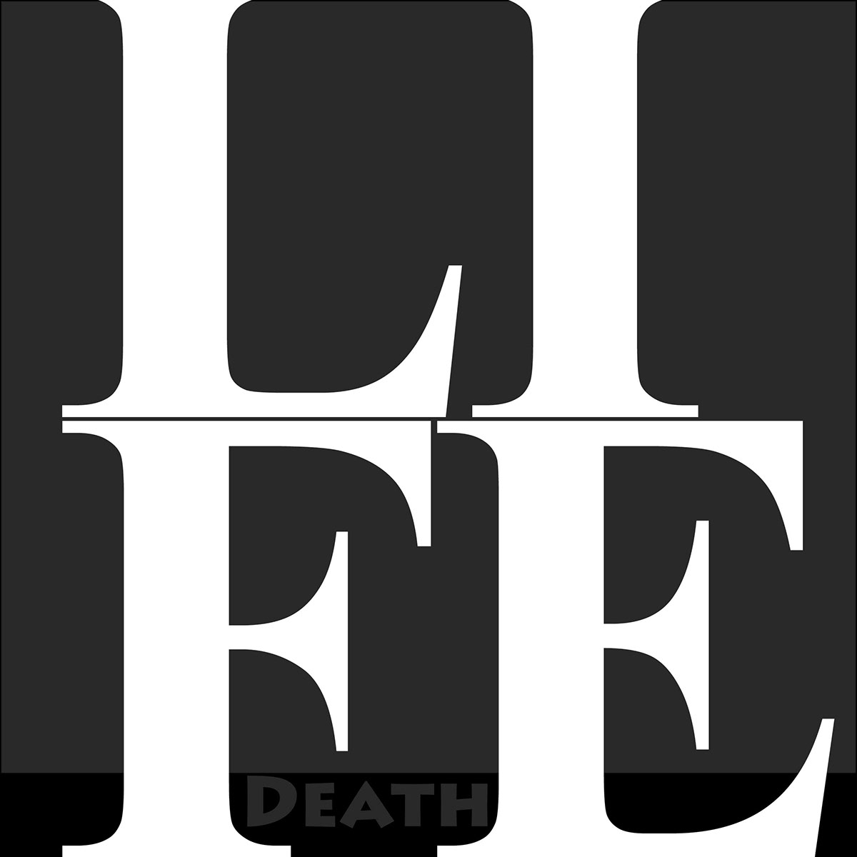 peace War fat skinny life death poster type