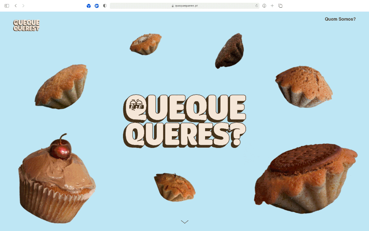 gif of a website about tasty and delicious cupcakes with a cartoon vibe