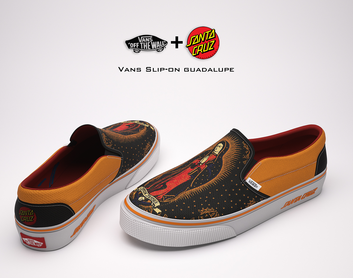 Vans santa cruz skateboards old school skate deck sk8-hi slip-on Screaming Hand slasher JIM PHILLIPS sneakers footwear design 3d footwear 3D Visualization