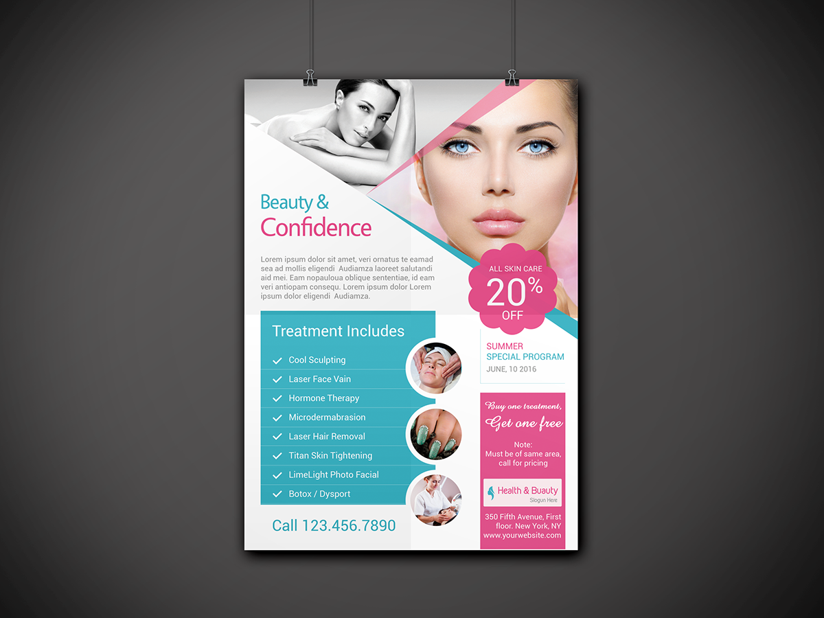 Health & Beauty business flyer business trifold trifold brochure healh flyer beauty flyer health trifold beauty trifold print ready