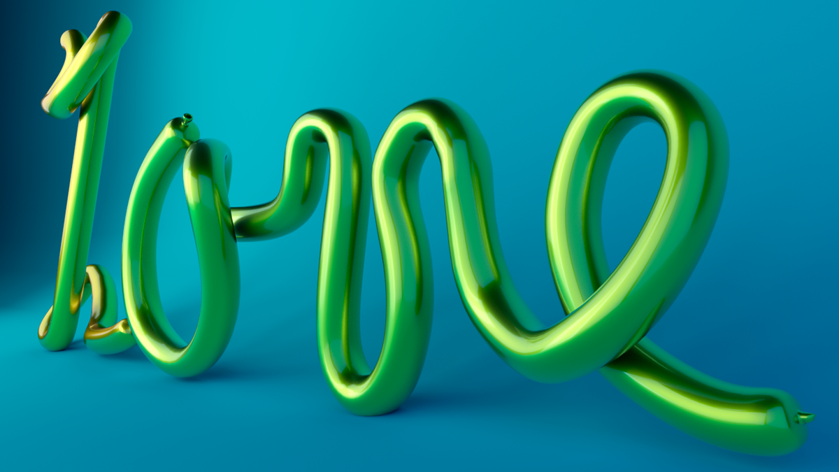 Love lettering graphic design  3D