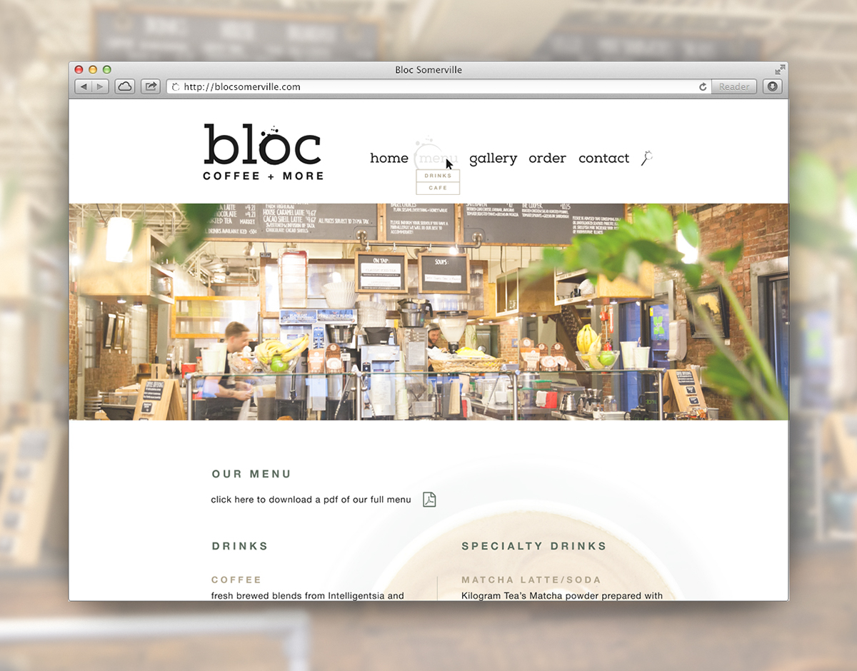 Web Design  Web Coffee coffeeshop coffee shop Somerville Bloc