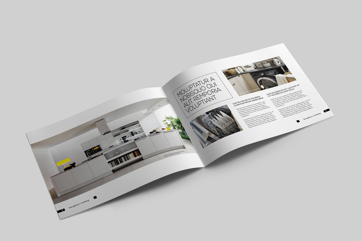 brochure catalog portfolio design print clean minimalist Interior template photo album a4 a5 magazine Landscape Layout