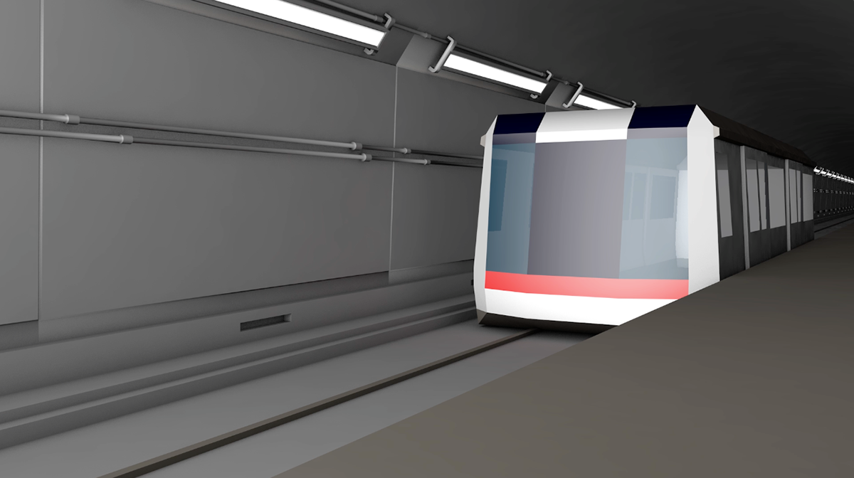 Hong Kong MTR Isometric tunnel promo trailer STATION Low Poly modeling motion train cute