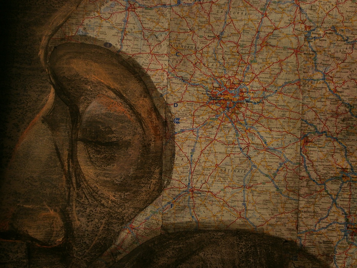 figurative painting   monochrome portrait map surreal Graffiti borbély béla festőművész painter