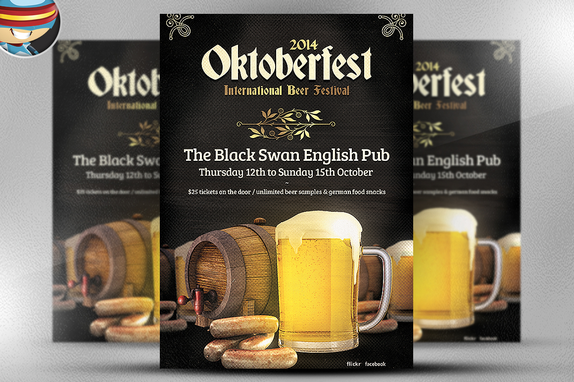 flyer flyers template photoshop psd beer german october octoberfest