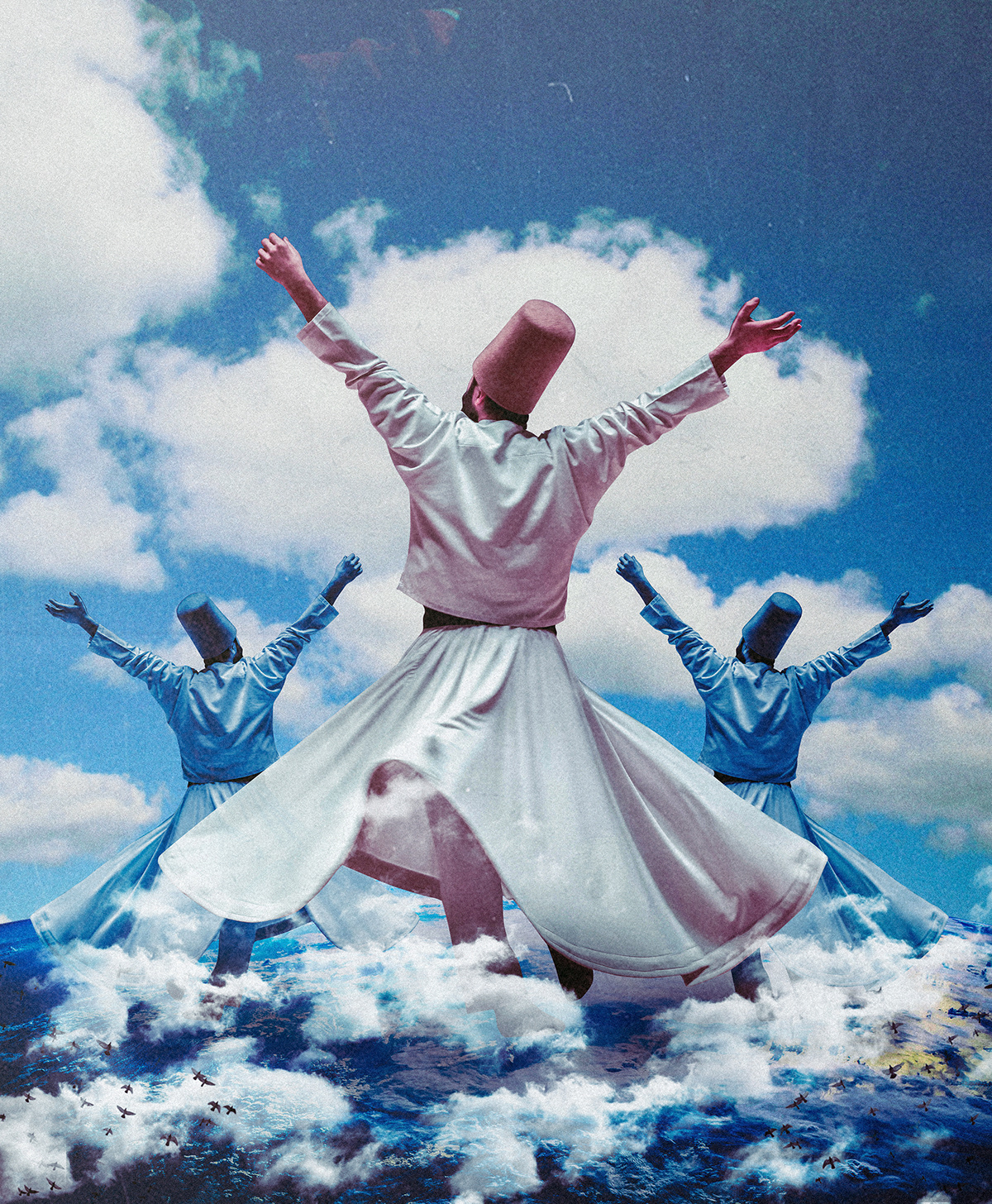 art collage colors earth Photo Manipulation  photomontage poster SKY Sufism