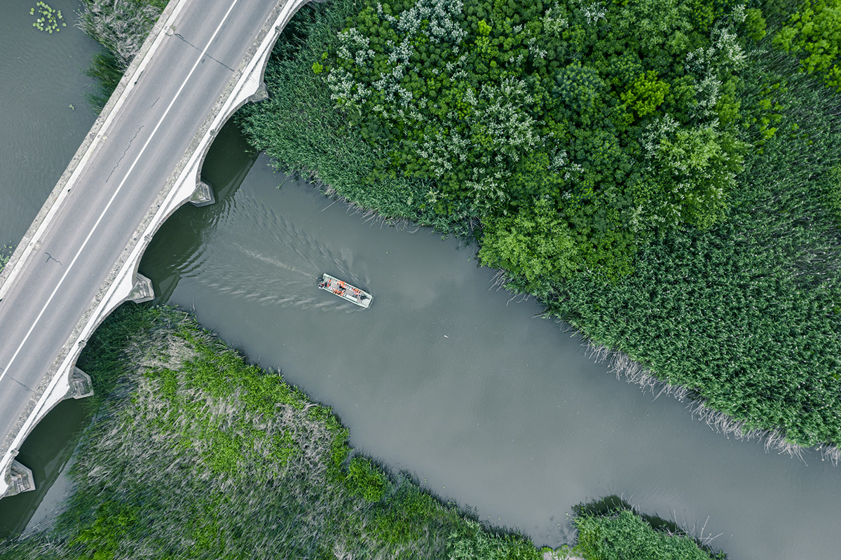 Aerial drone fine art Hortobágy hungary Landscape Nature river storm
