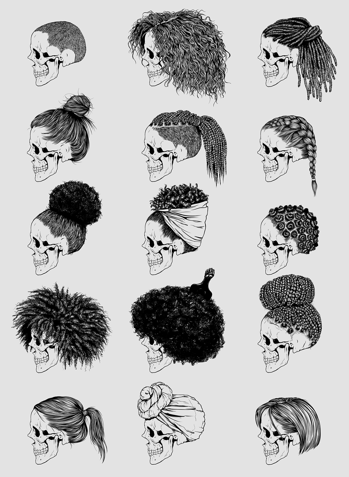 vector adobe illustrator Illustrator gaks designs gaks skull girls skull girl skull hair