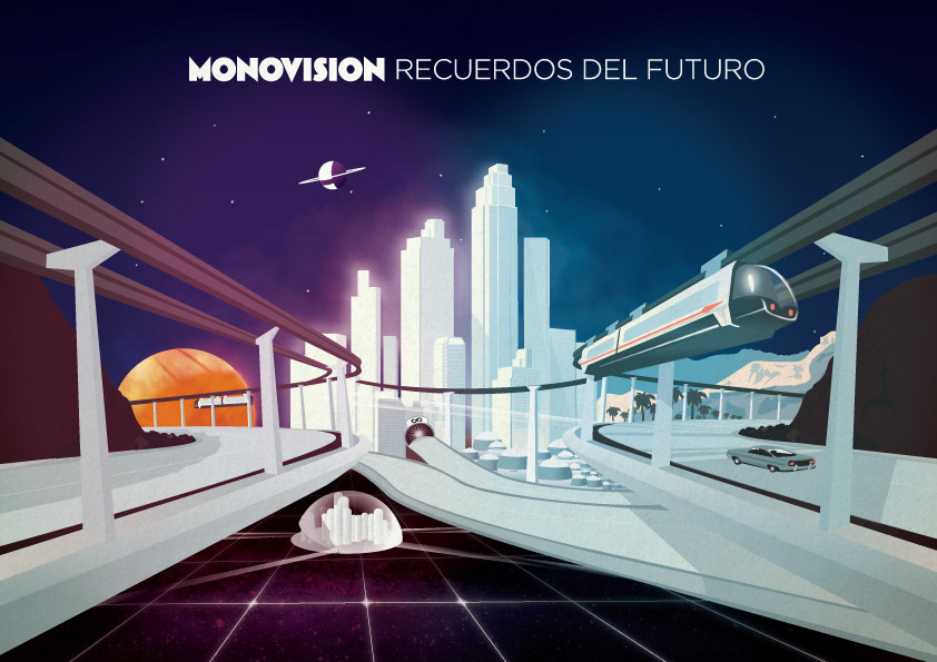 Recuerdos del futuro monovision Retro Futurism art deco city Transport