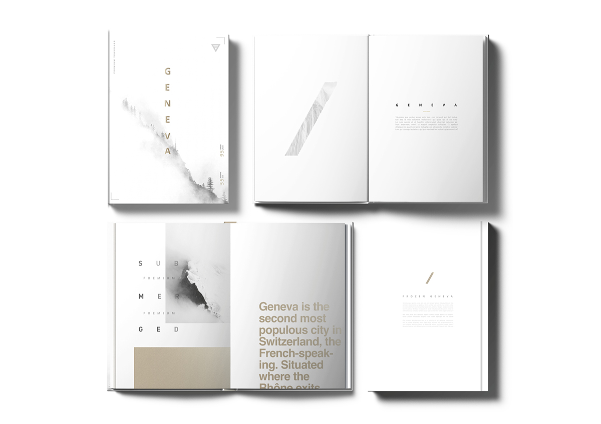Geneva editorial design graphic White book Travel gold