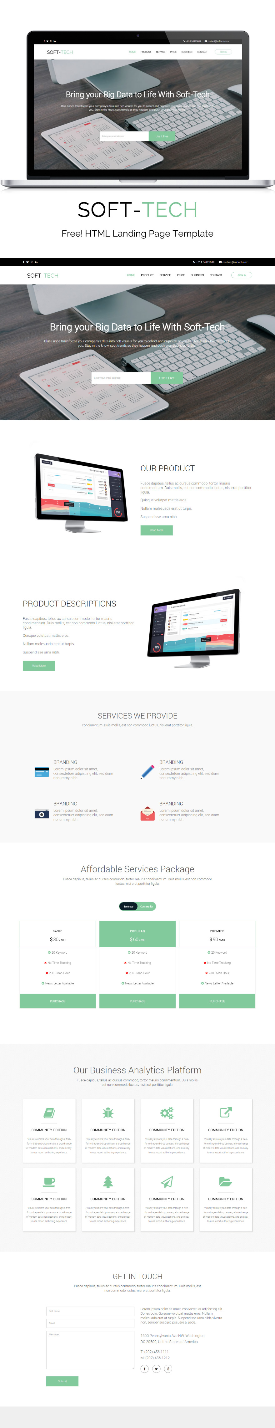 free html HTML Landing page Bootstrap landing page freebie html software landing page bootstrap Bootstrap template