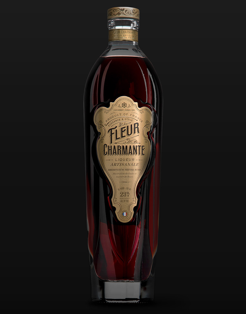 Blue Ridge Spirits CF Napa custom bottle Fleur Charmante france gold Liqueur
