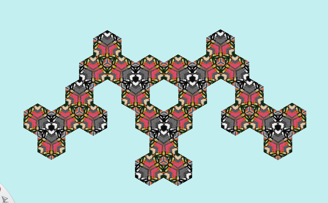 digital pattern Textiles 3D geometry modular kaleidoscope