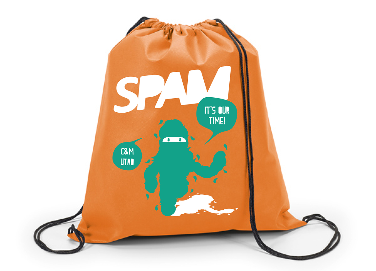 SPAM poster logo t-shirt free pass utad pen