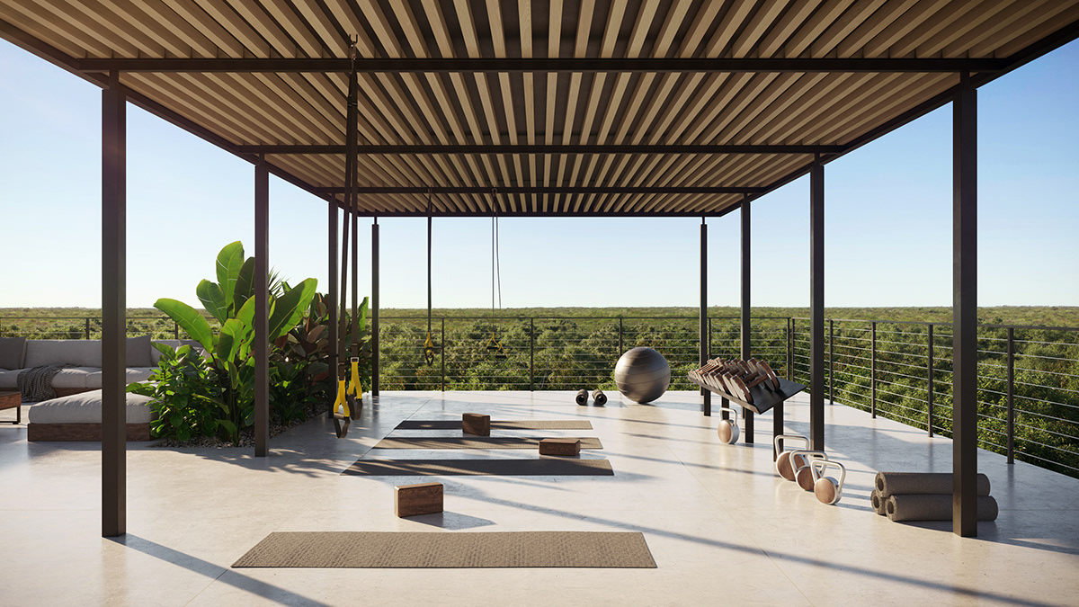 mexico conrete burtalism Infinity Pool jungle architecture interiors Renders
