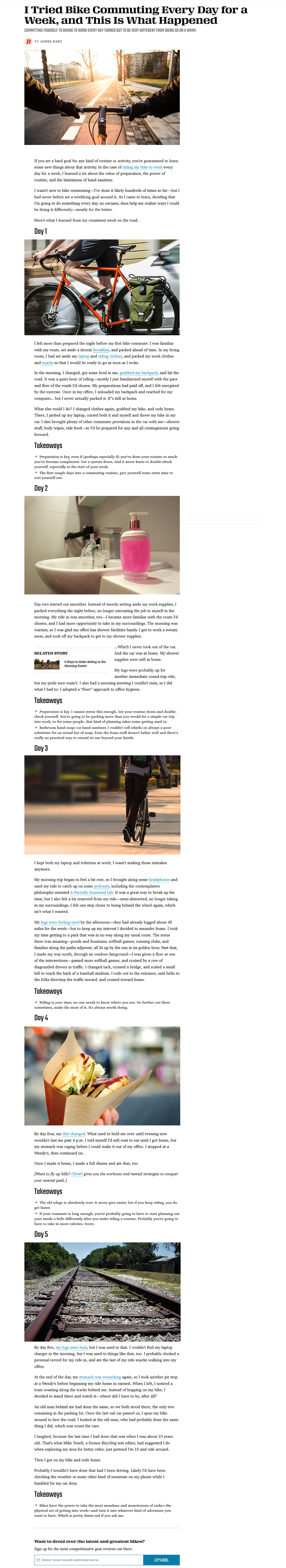 An article written for Bicycling.com. 