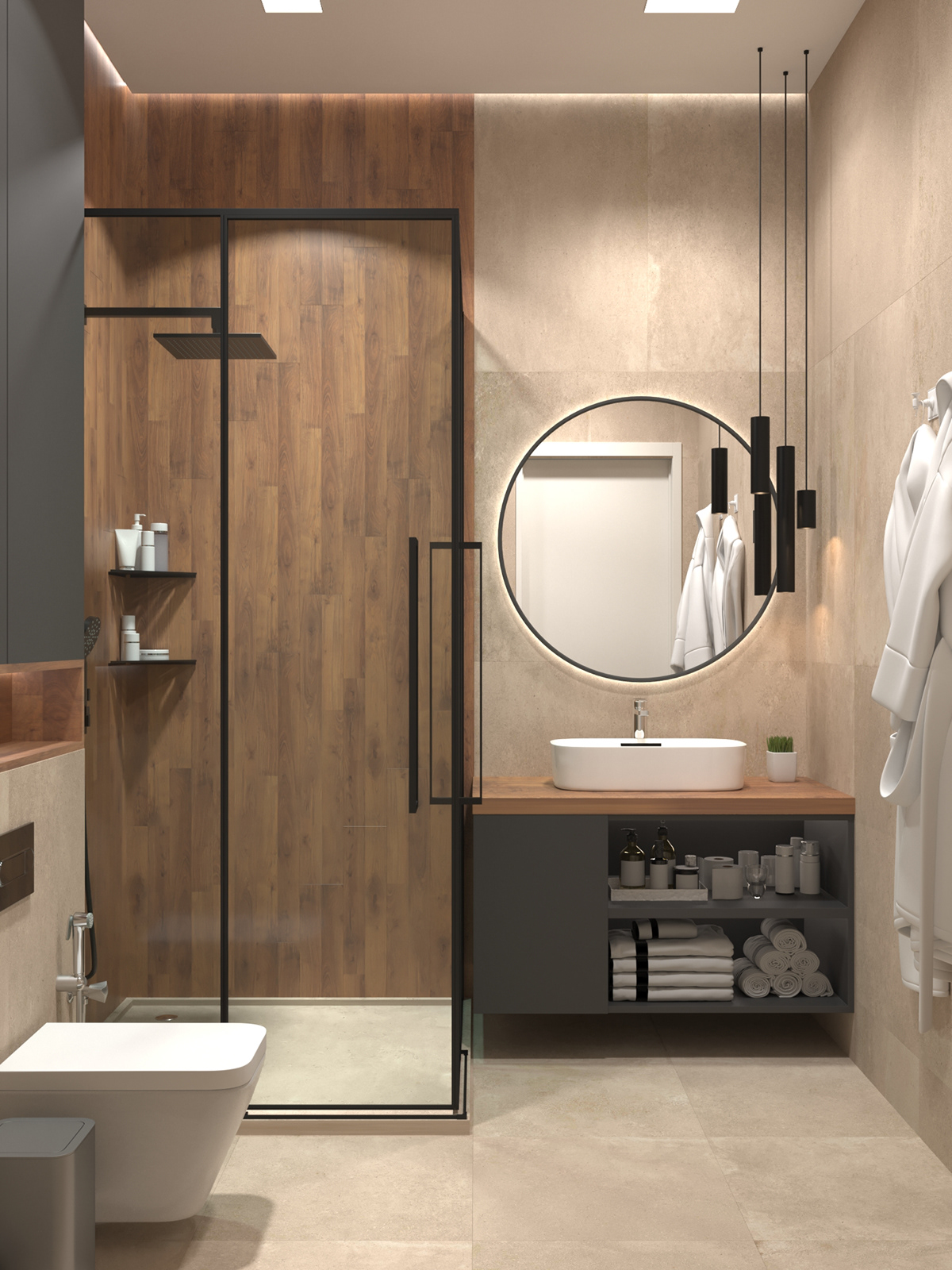 design 3D 3ds max architecture Render visualization interior design  corona bathroom Minimalism