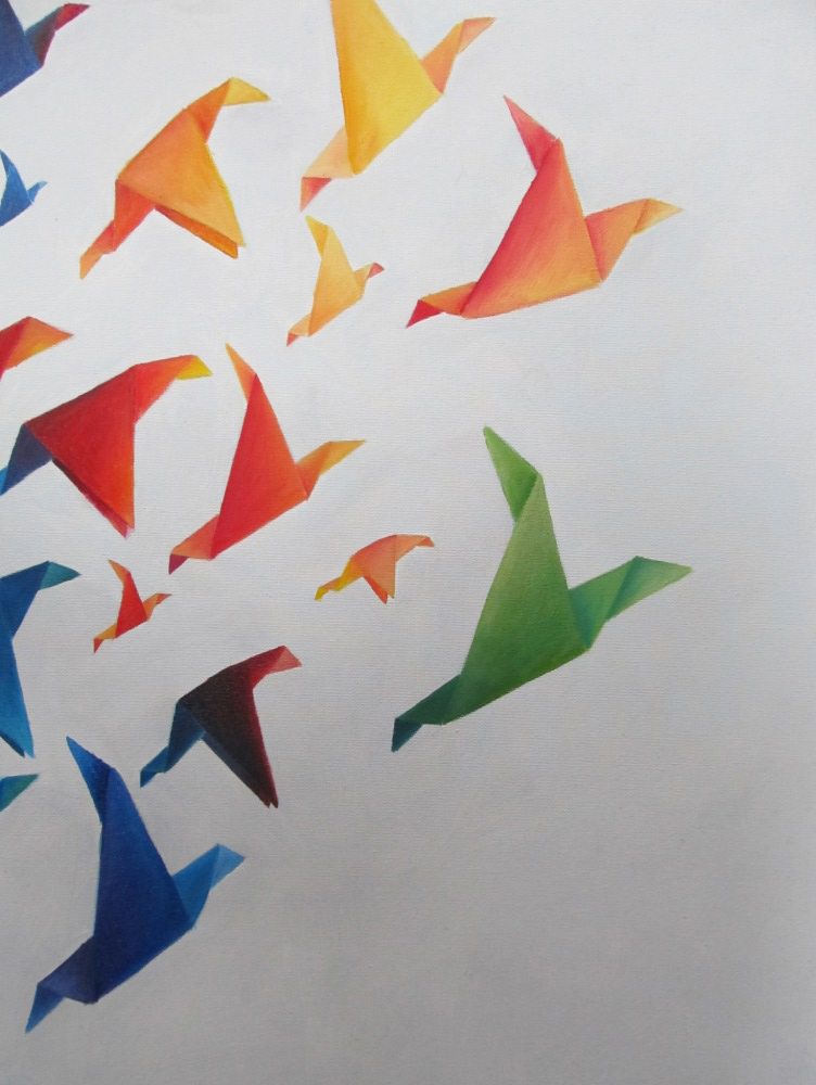 bird origami  paper