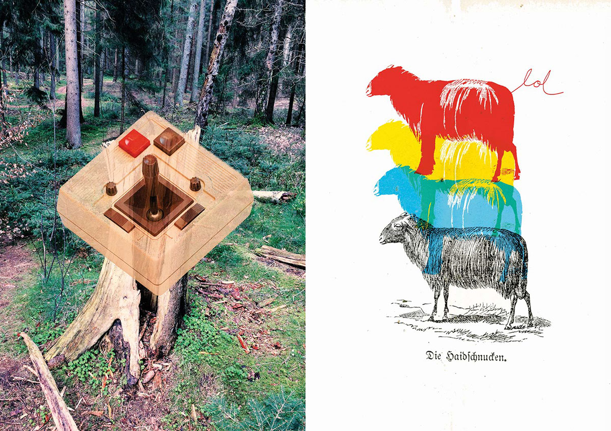 rocketandwink german inthewoods ILLUSTRATION  collages Nature forrest trail Hike design