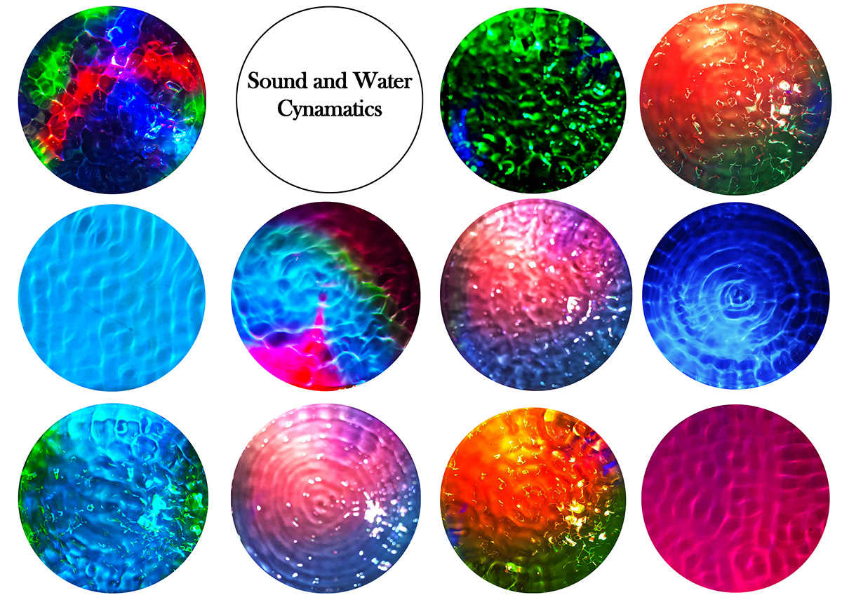 cymatics glow in dark noise sound Sound Design  sound mapping sound visualization textile design  thesis uv glow